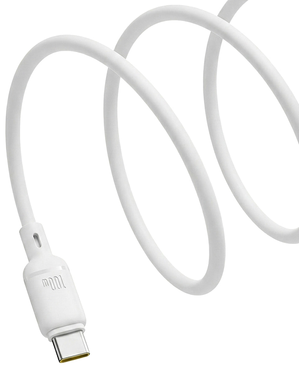 USB-C til USB-C Baseus Silky data- og ladekabel, 100W, 1m, Hvit P10377704213-00