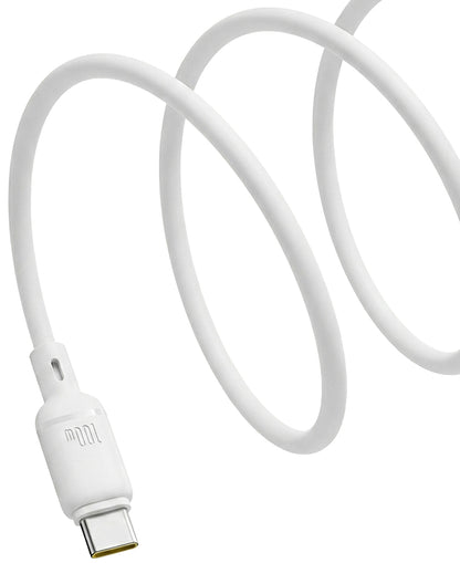 USB-C til USB-C Baseus Silky data- og ladekabel, 100W, 1m, Hvit P10377704213-00