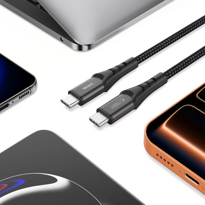 USB-C Data- og ladekabel - USB-C Tech-Protect UB11T Ultraboost, 240W, 1m, Svart