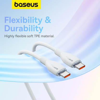 USB-C Data- og Ladekabel - USB-C Baseus Pudding, 100W, 1.2m, Hvit P10355702221-00