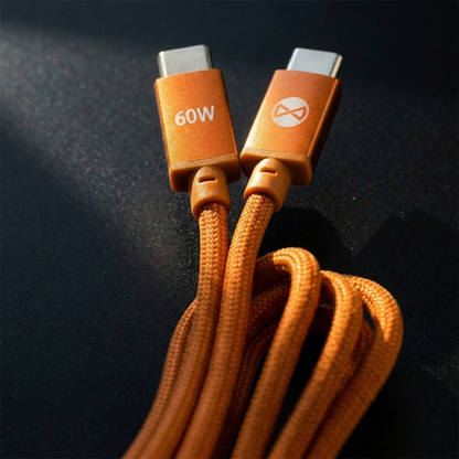 USB-C Data- og ladekabel - USB-C Forever Saffron, 60W, 1m, Oransje