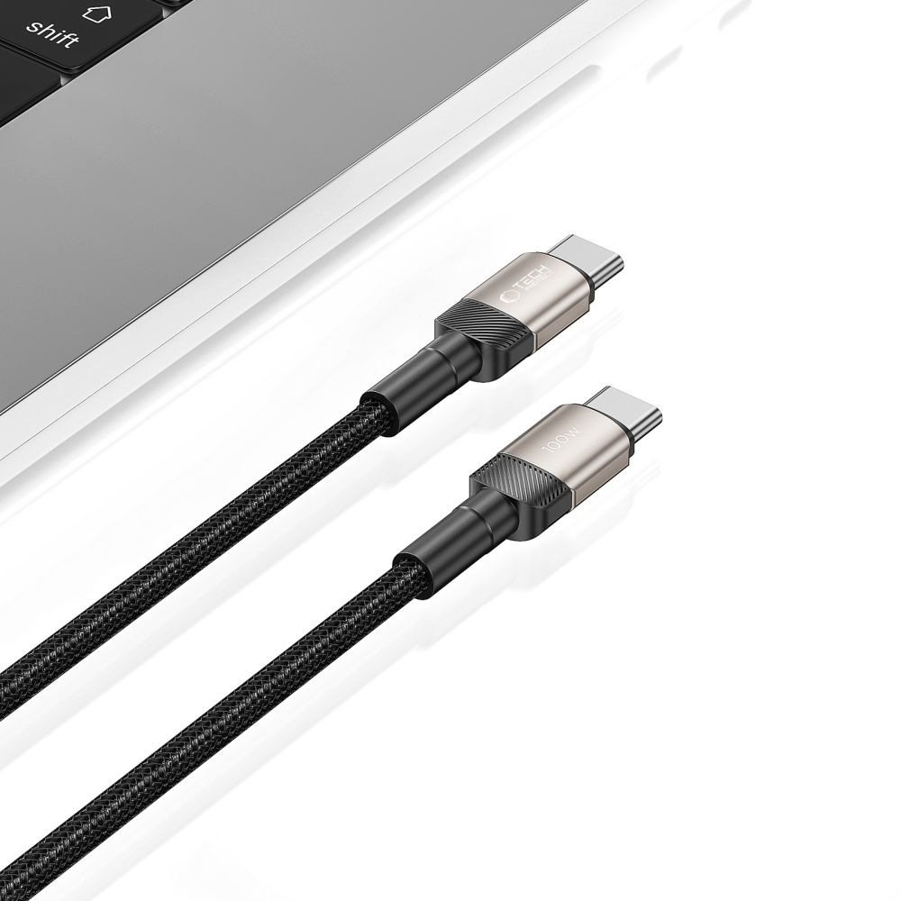 USB-C data- og ladekabel - USB-C Tech-Protect Ultraboost EVO, 100W, 1m, Sølv