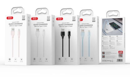 USB-A - Lightning Data og Ladekabel XO Design NB291, 18W, 1m, Rosa