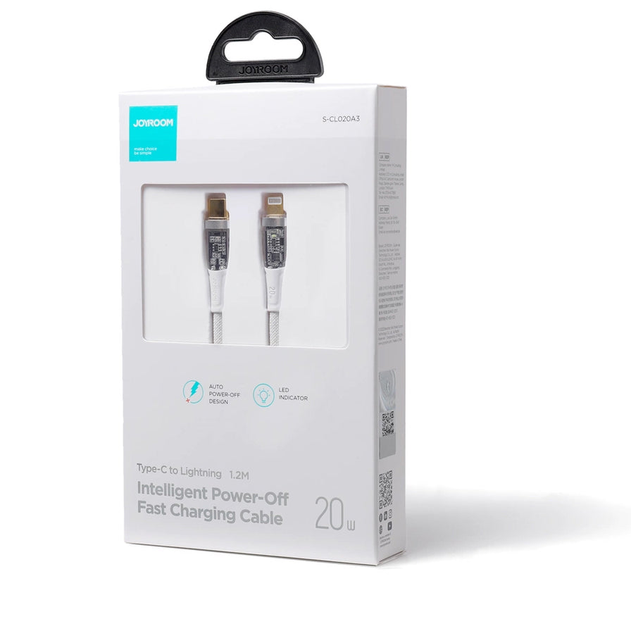 USB-C til Lightning data- og ladekabel Joyroom S-CL020A3, 20W, 1,2m, hvit