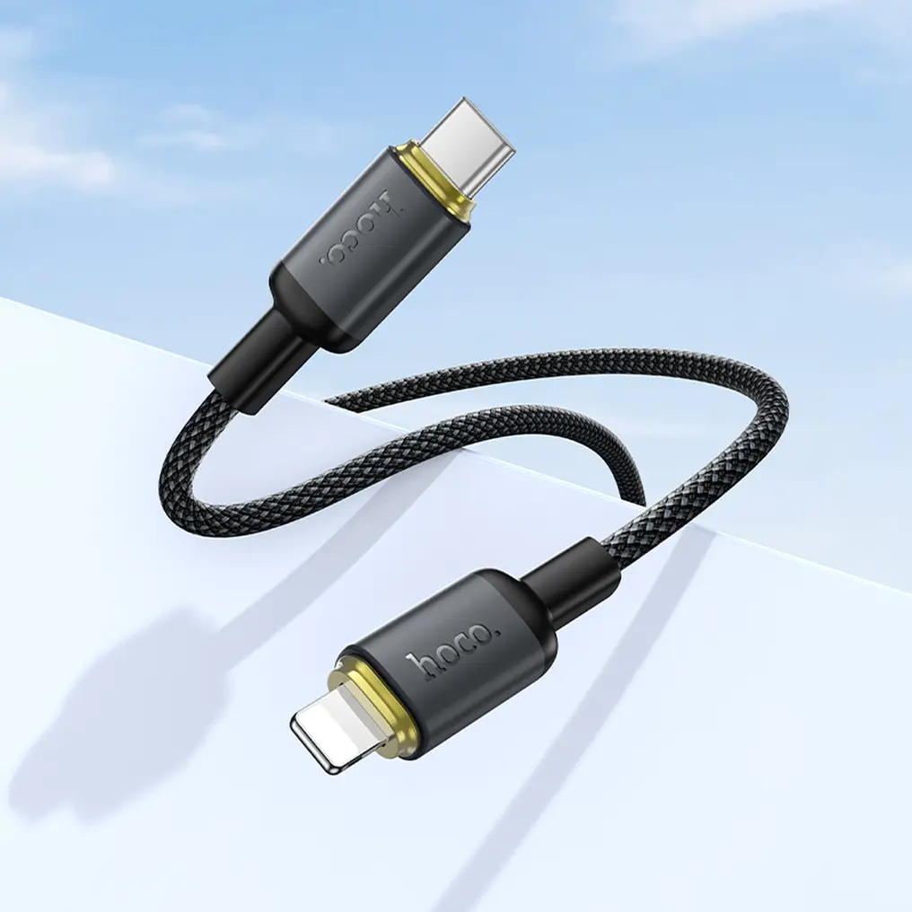 USB-C til Lightning datakabel og ladekabel HOCO X128 Benefit, 30W, 1m, svart