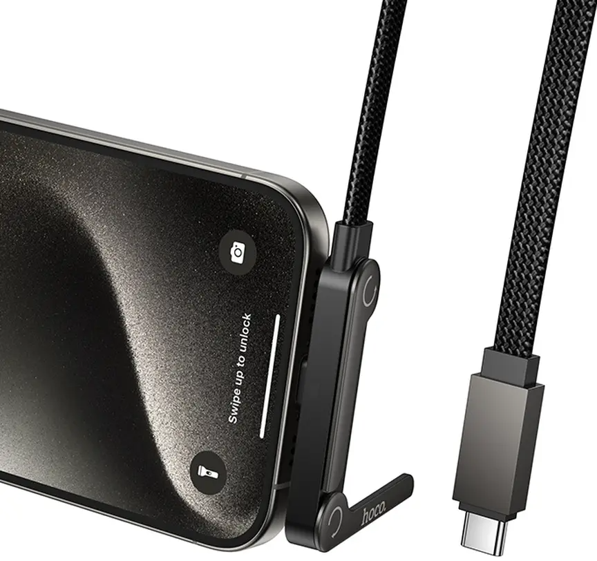 USB-C Data- og ladekabel - USB-C HOCO U150 Exquisite, 60W, 1,2m, Svart