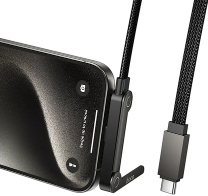 USB-C Data- og ladekabel - USB-C HOCO U150 Exquisite, 60W, 1,2m, Svart