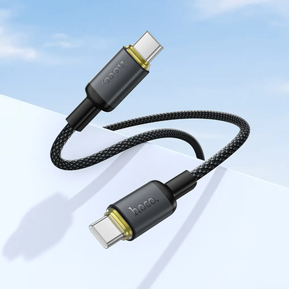 USB-C Data- og ladekabel - USB-C HOCO X128 Benefit, 60W, 1m, Svart
