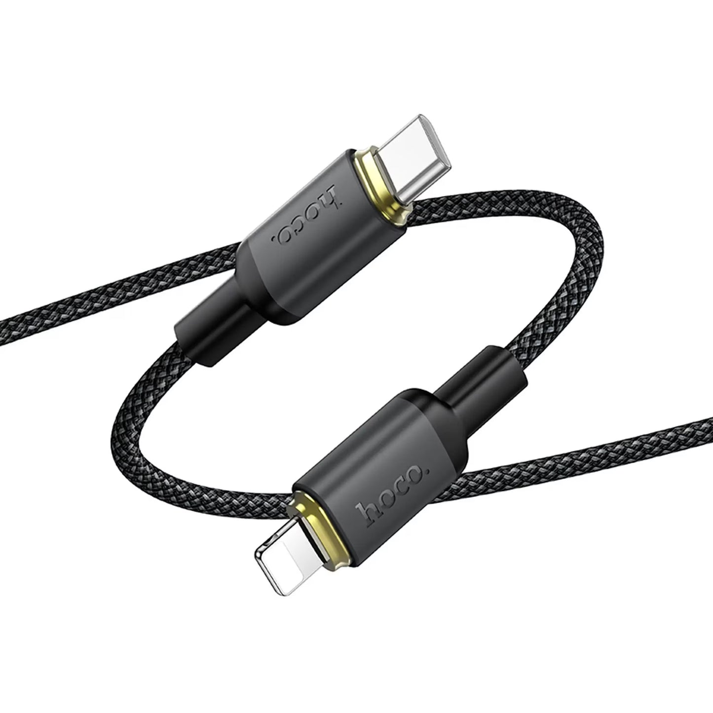 USB-A til Lightning data- og ladekabel HOCO X128 Benefit, 12W, 1m, svart