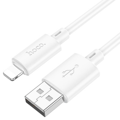 USB-A til Lightning datakabel og ladekabel HOCO X88, 18W, 2m, hvit