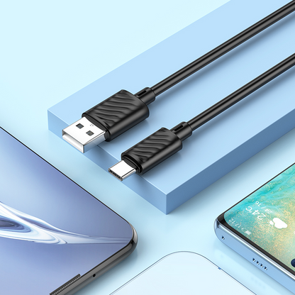USB-A til USB-C datakabel og ladekabel HOCO X88, 18W, 2m, svart