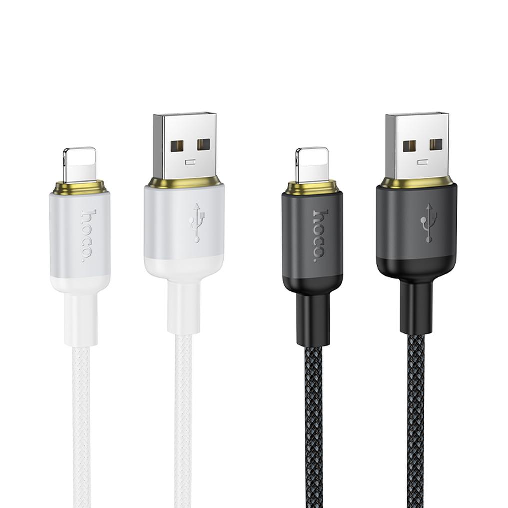 USB-A til Lightning data- og ladekabel HOCO X128 Benefit, 12W, 1m, svart