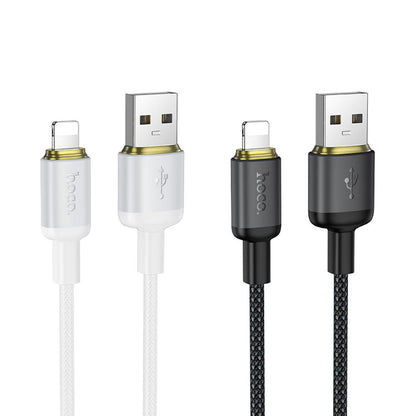 USB-A til Lightning data- og ladekabel HOCO X128 Benefit, 12W, 1m, svart