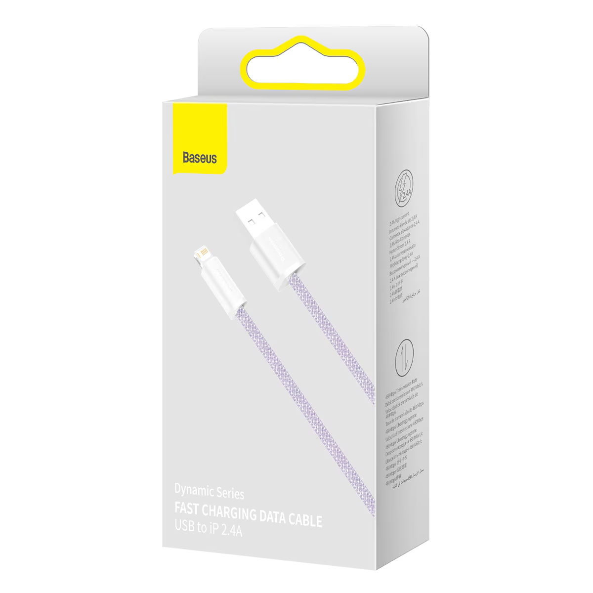 USB-A til Lightning data- og ladekabel Baseus Dynamic Series, 18W, 2m, lilla CALD000505