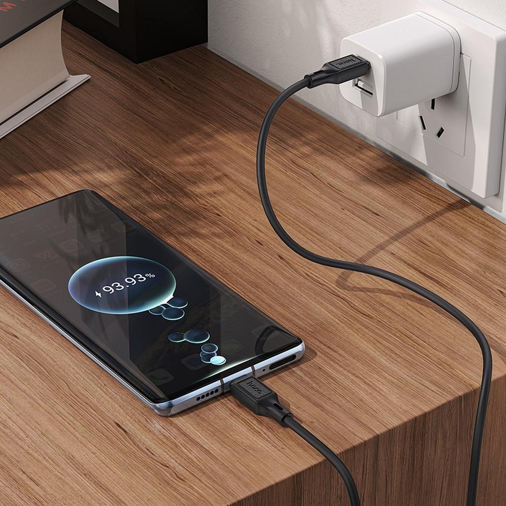 USB-C Data- og ladekabel - USB-C HOCO X90, 60W, 1m, Svart