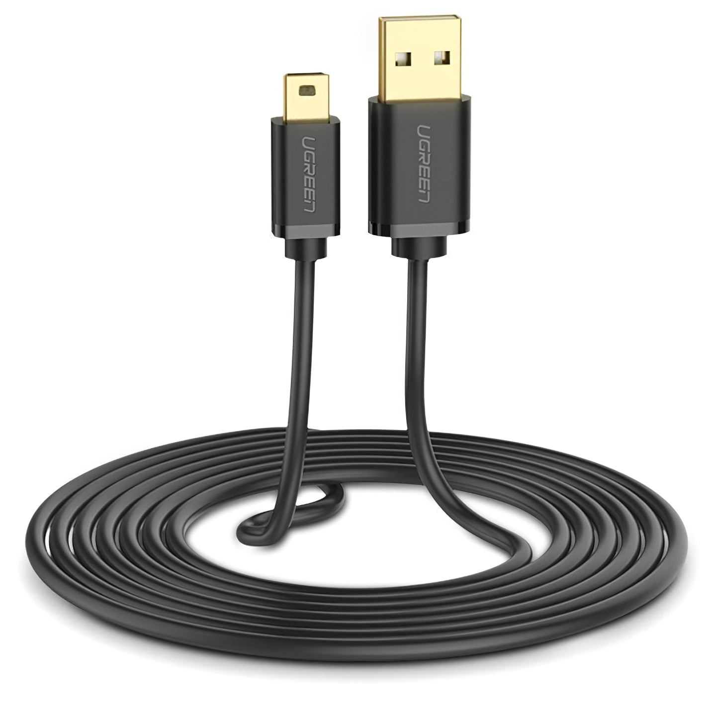 USB-A til miniUSB UGREEN US132 data- og ladekabel, 2m, Svart
