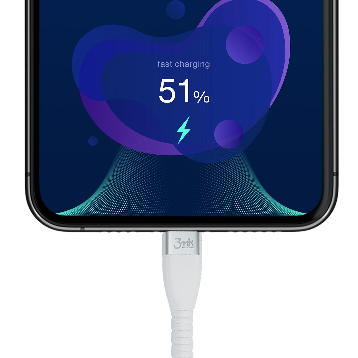 USB-C Data- og ladekabel - USB-C 3MK Hyper Silicone, 60W, 1m, Hvit