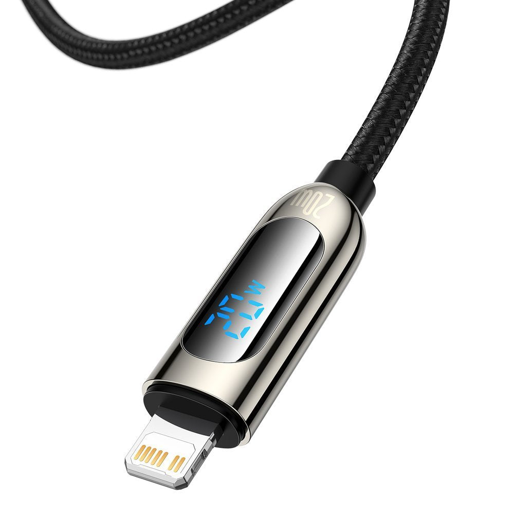 USB-C - Lightning Baseus Display hurtigladingskabel for data og lading, 20 W, 2 m, svart CATLSK-A01 
