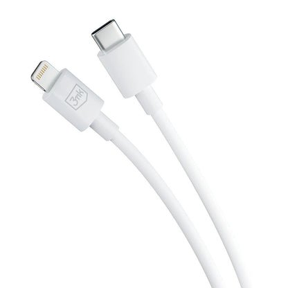 USB-C til Lightning datakabel og ladekabel 3MK Hyper, 20W, 1,2m, hvit