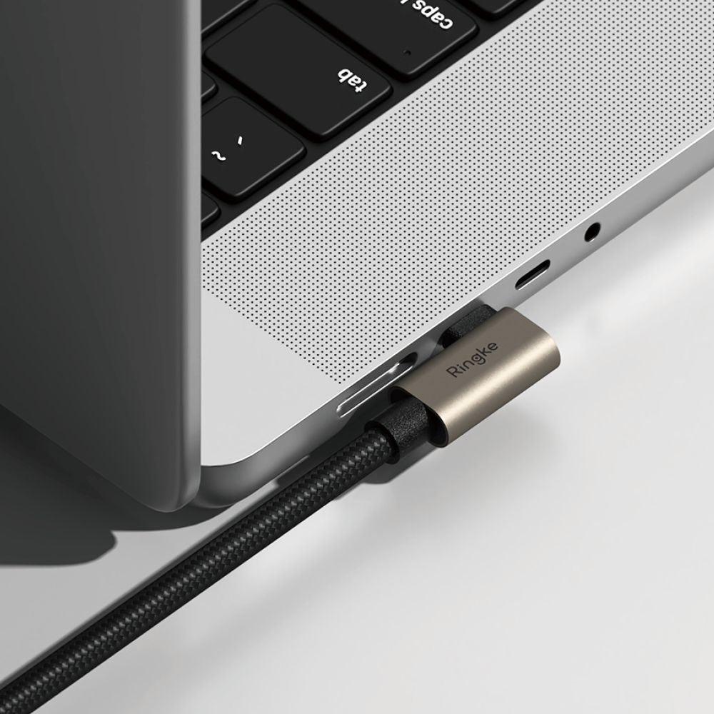 USB-C til USB-C data- og ladekabel Ringke 2X2 Angled, 240W, 2m, Svart