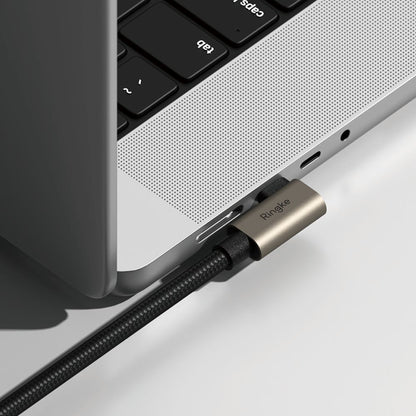 USB-C til USB-C data- og ladekabel Ringke 2X2 Angled, 240W, 2m, Svart