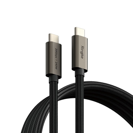 USB-C data- og ladekabel - USB-C Ringke 2X2, 240W, 1m, Svart