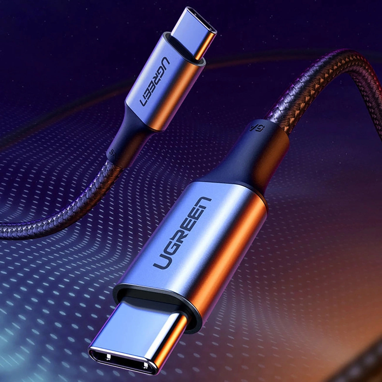 USB-C til USB-C data- og ladekabel UGREEN US316, 100W, 1.5m, Grå