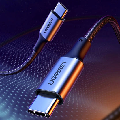 USB-C til USB-C data- og ladekabel UGREEN US316, 100W, 1.5m, Grå