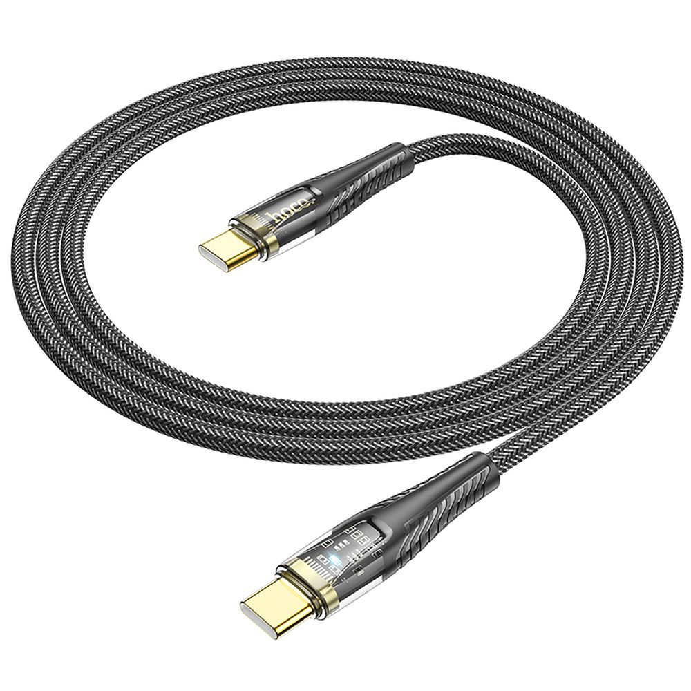 USB-C til USB-C data- og ladekabel HOCO U121, 60W, 1.2m, Svart