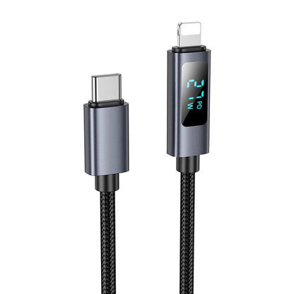 USB-C - Lightning Lade- og Datakabel HOCO Display X112, 27W, 1m, Svart