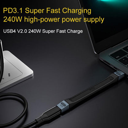 USB-C til USB-C OEM data- og ladekabel 8K Video, 240W, 0.13m, Svart