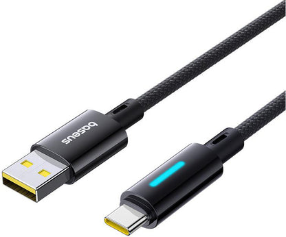 USB-A - USB-C Baseus Lit Button Control data- og ladekabel, 100W, 1m, Svart P10379002121-00