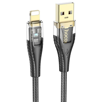 USB-A - Lightning Lade- og Datakabel HOCO U121, 18W, 1.2m, Svart