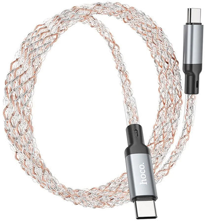 USB-C til USB-C Data- og Ladekabel HOCO U112, 60W, 1m, Grå