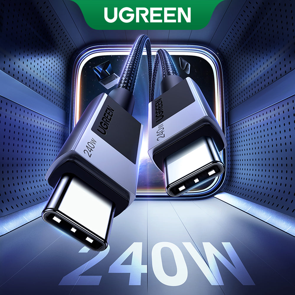 USB-C til USB-C data- og ladekabel UGREEN L513, 240W, 1m, Svart