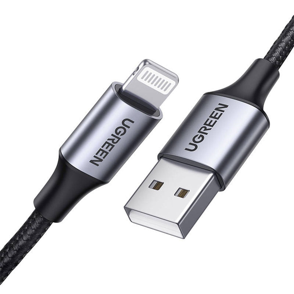 USB-A til Lightning UGREEN US199 data- og ladekabel, 18W, 1m, Grå