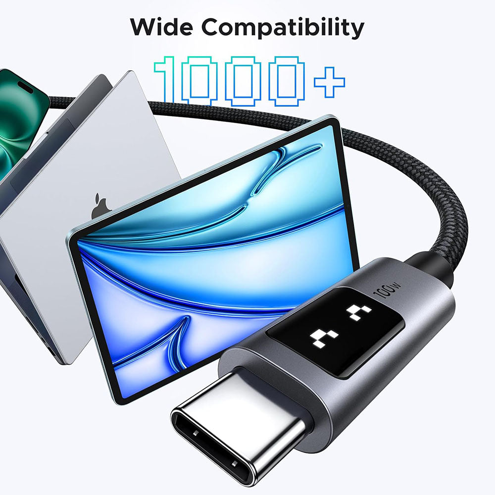 USB-C til USB-C data- og ladekabel UGREEN L509, 100W, 1m, Grå