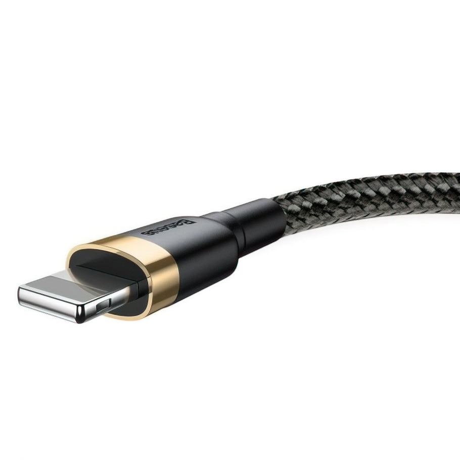 USB-A - Lightning Baseus Cafule data- og ladekabel, 18W, 3m, Gull CALKLF-RV1