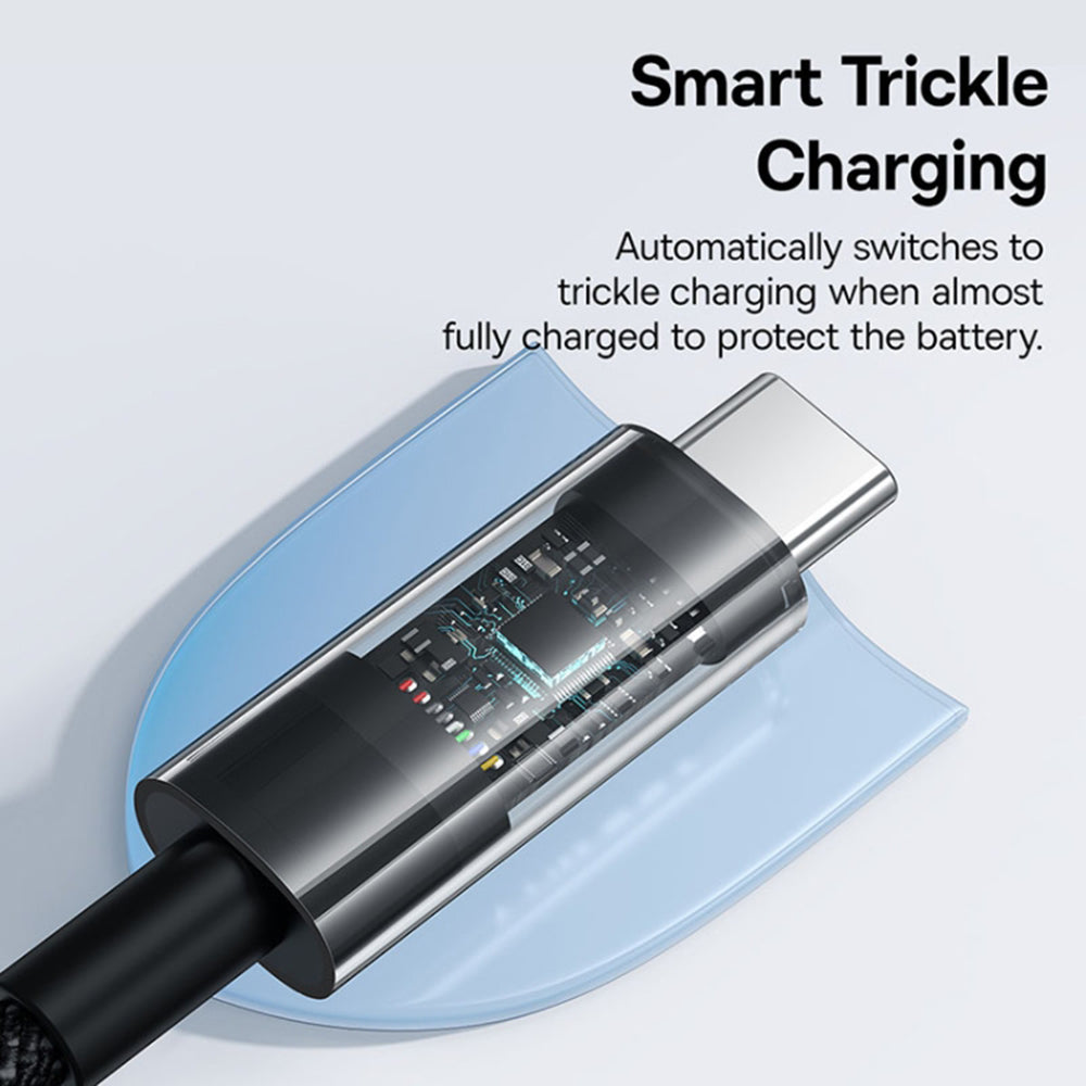 USB-A - USB-C Baseus Gem data- og ladekabel, 100W, 2m, Svart P10373002111-01