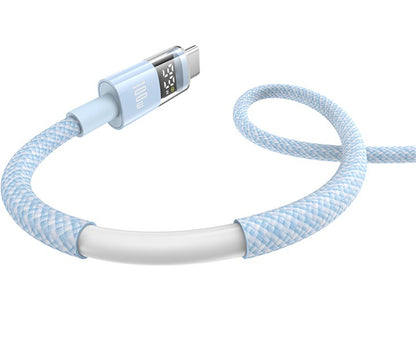 USB-A - USB-C Baseus Display 2 data- og ladekabel, 100W, 2m, Blå P10382701311-01
