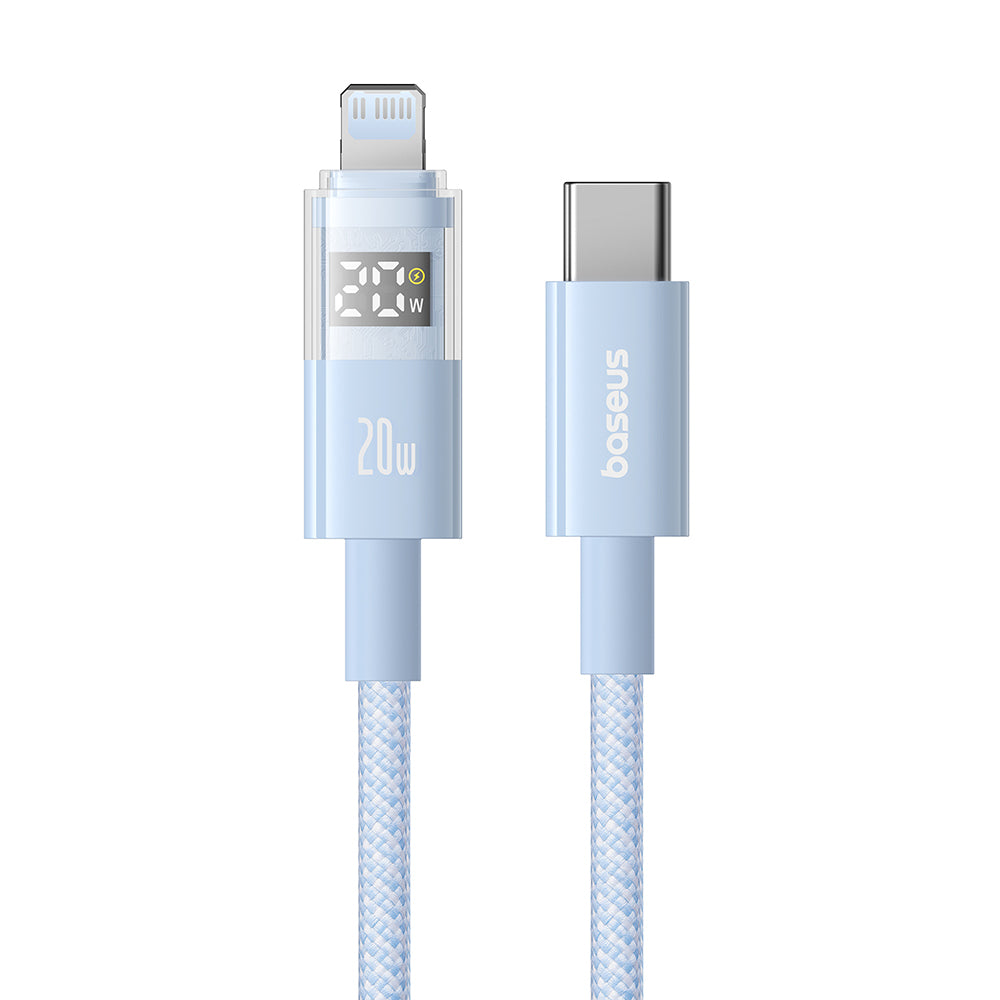 USB-C - Lightning Baseus Display 2 data- og ladekabel, 20W, 1m, Blå P10382703311-00