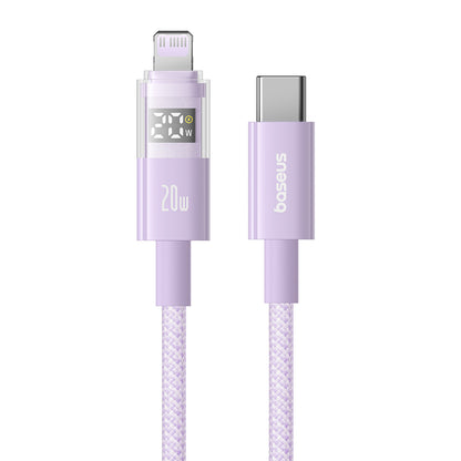 Data- og ladekabel USB-C - Lightning Baseus Display 2, 20W, 1m, Lilla P10382703511-00