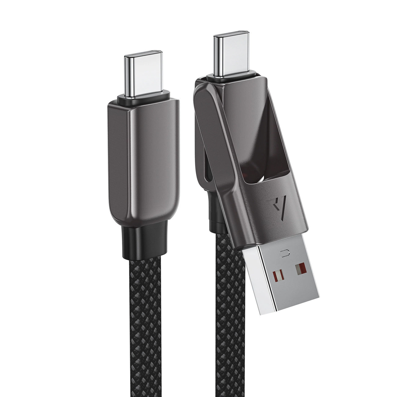 USB-C - USB-A / USB-C Acefast C13-05 data- og ladekabel, 60W, 0.2m, Svart