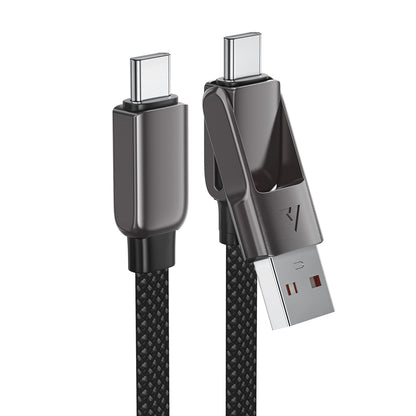 USB-C - USB-A / USB-C Acefast C13-05 data- og ladekabel, 60W, 0.2m, Svart