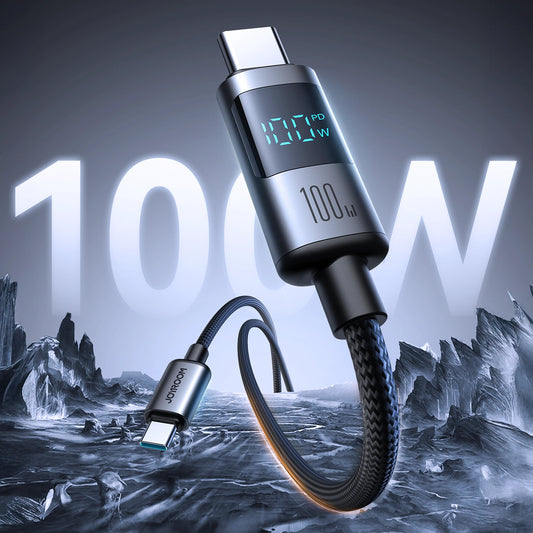 USB-C til USB-C data- og ladekabel Joyroom S-A16 Pro Prism Display, 100W, 1.2m, Svart