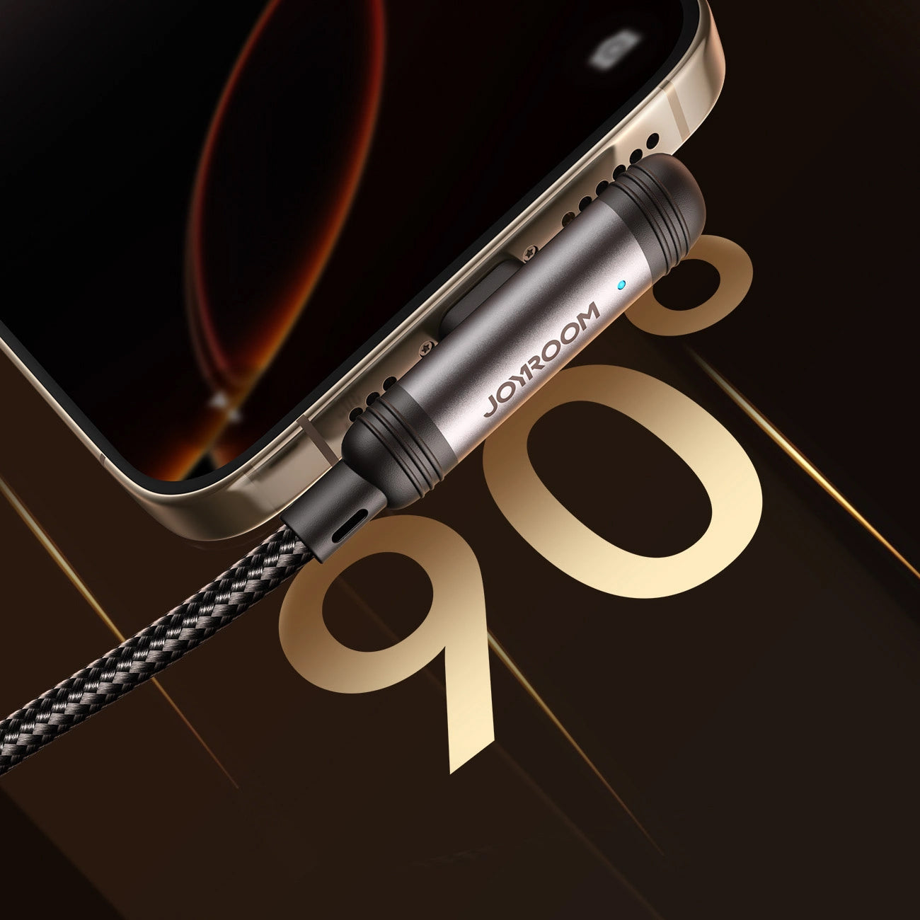USB-C - Lightning Joyroom S-A56 EnjoyX Angled data- og ladekabel, 30W, 1.2m, Svart