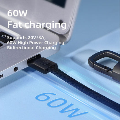 USB-C til USB-C Tech-Protect UltraBoost DNA Nøkkelring, 60W, 0.17m, Grå