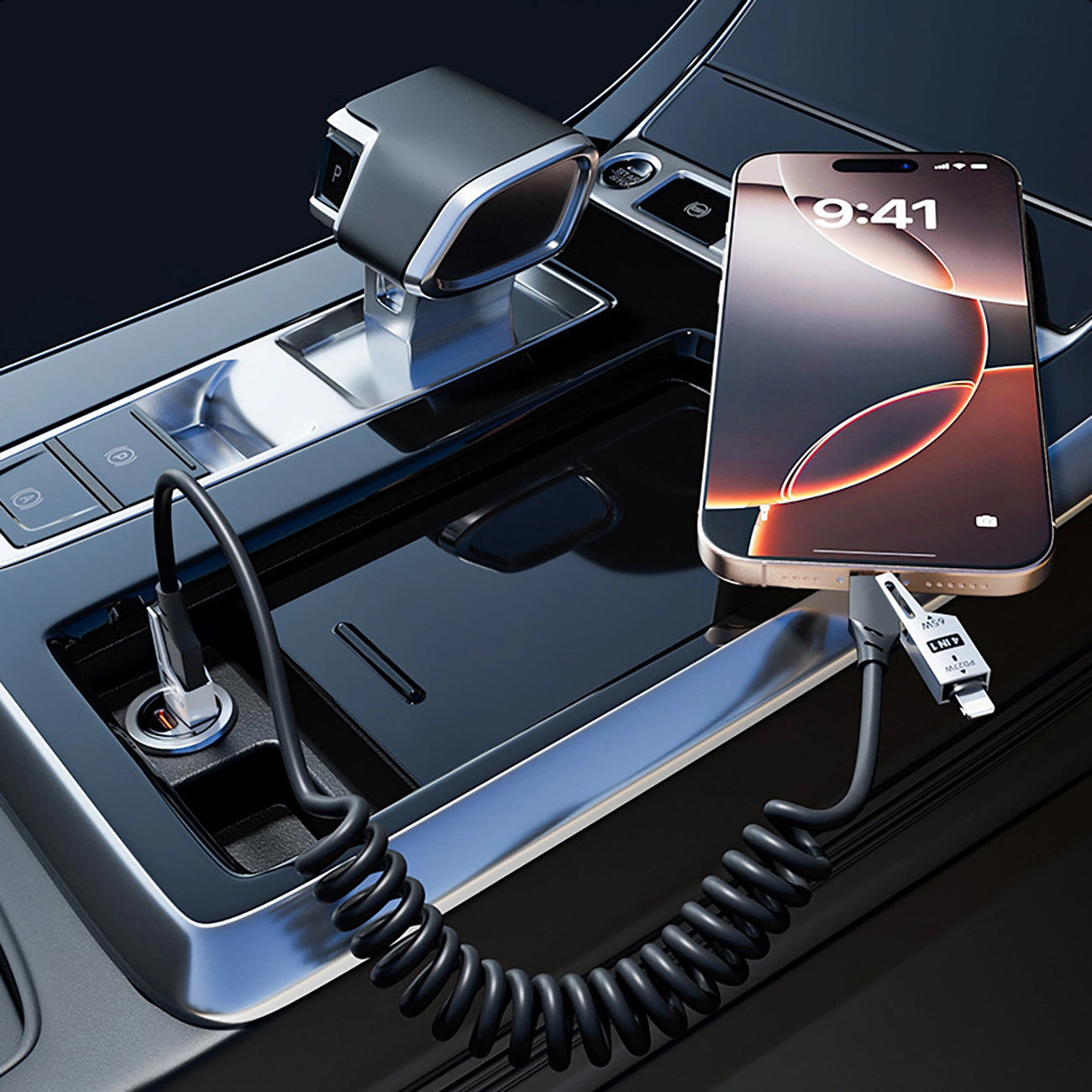 Data- og ladekabel USB-A / USB-C - Lightning / USB-C Dudao L20 Pro, 65W, 1.5m, Svart