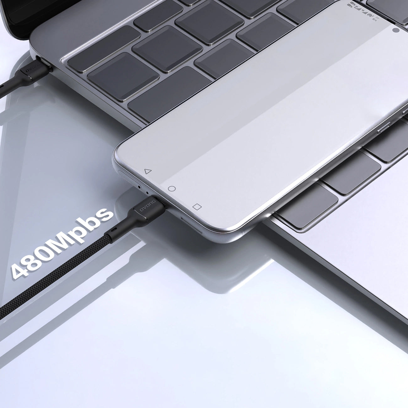 USB-C data- og ladekabel - USB-C Dudao L9C, 65W, 1m, Svart