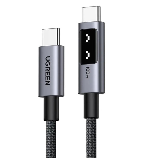USB-C til USB-C data- og ladekabel UGREEN L509, 100W, 0.5m, Grå